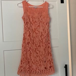 Blu Pepper vintage coral crocheted dress